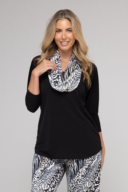 Animal Twisted Jersey Cowl Neck Scarf