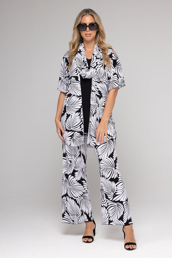 Monstera Wide Leg Jersey Palazzo Pants